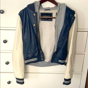 OBEY faux leather varsity jacket